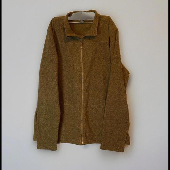 Other - Sherpa Long Sleeve “ADVENTURE GEAR” Full Zip Jacket Soft Brown 2X MENS **READ**